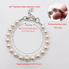 MISS PET big pearl collar close-up with crystal-like shine for formal events