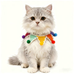 MITOCAPY handmade knitted rainbow dog bandana boosts stylish Pride photos.