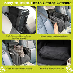 Mity Rain 3-in-1 cat car seat inner-harness provides extra travel security.