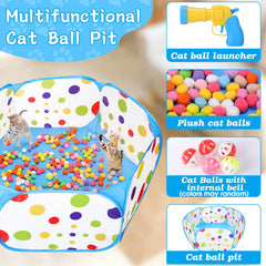 Mity Rain ball pit includes 200 pom pom balls for self-play