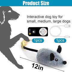 Mity rain dog mouse toy realistic sound enhances solo play
