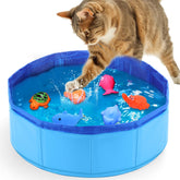 Mity Rain piscina para gatos con peces interactivos para entretenimiento seguro en interiores