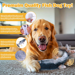 Mity Rain rechargeable plush fish toy powering long play without frequent battery changes