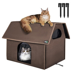 MIU COLOR Outdoor Cat House Large-Dimension provides roomy shelter for outdoor cats.