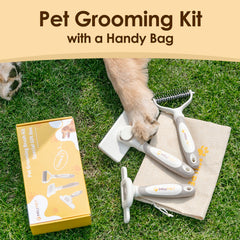 MIU PET 17-teeth deshedding brush close-up for fast coat thinning