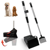 MIVERYEA pooper scooper with metal 38-inch adjustable handle for comfortable grass cleanup.