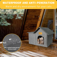 Mivo Outdoor Cat House sturdy frame with ground plugs for stability.