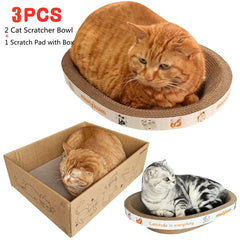 Miwoowim cat scratcher bowl concave design supports spine comfort