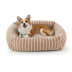 MIXJOY dog bed cozy faux fur cover provides secure napping space.