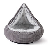 MIXJOY hooded cave dog bed with blanket offering a private cozy retreat