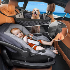 MIXJOY car seat lets passengers sit beside dogs during trips.
