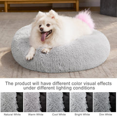 MIXJOY Orthopedic Bed grey close-up shows ultra-soft fur for restful naps.