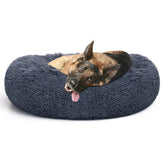 MIXJOY orthopedic dog bed with round shag fur delivering cozy comfort.