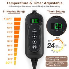 MIXJOY pet heating pad timer in use for precise sessions