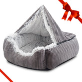 MIXJOY rectangle cave bed front view showing secure, cozy sleeping for dogs and cats