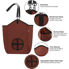 MIYABALA hay feeder sturdy webbing and hooks for quick hanging