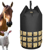 MIYABALA hay bag cylinder large capacity showing generous hay storage for extended feeding.