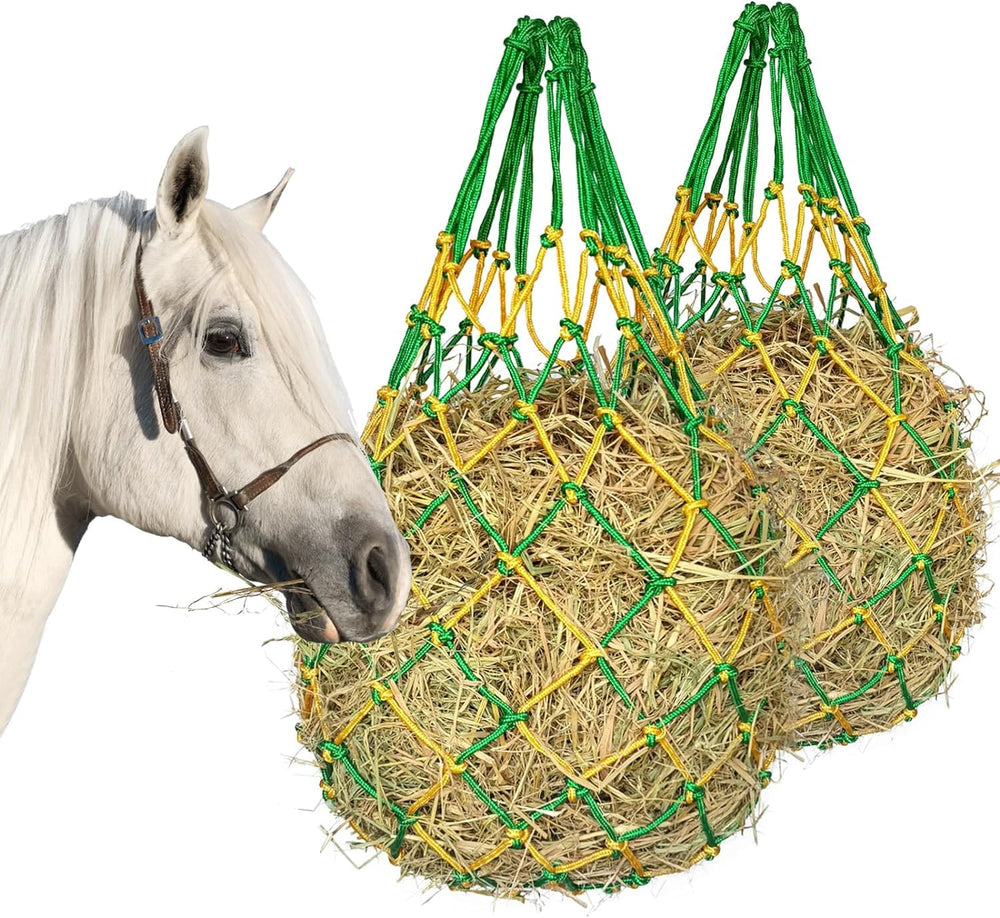 MIYABALA hay net horse slow-feed closeup shows durable weatherproof material