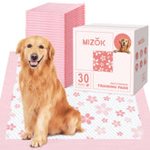 MIZOK pink puppy pads with cherry blossom print for stylish indoor use