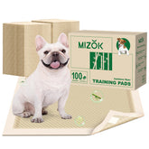 MIZOK Puppy Pads 22x22-inch packaging image shows compact size for small dog potty training.