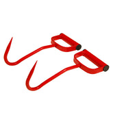 Mkienhy 11-inch red hay hook 2-pack front view shows sturdy steel for easy bale handling
