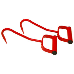 Mkienhy 11-inch hay hook in-use image demonstrates glove-friendly handle for safe grip