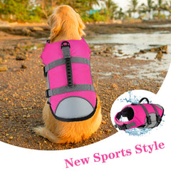 Mklhgty dog life jacket reflective strips improve safety at dawn.