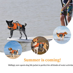 Mklhgty dog life jacket with reflective strips for better visibility