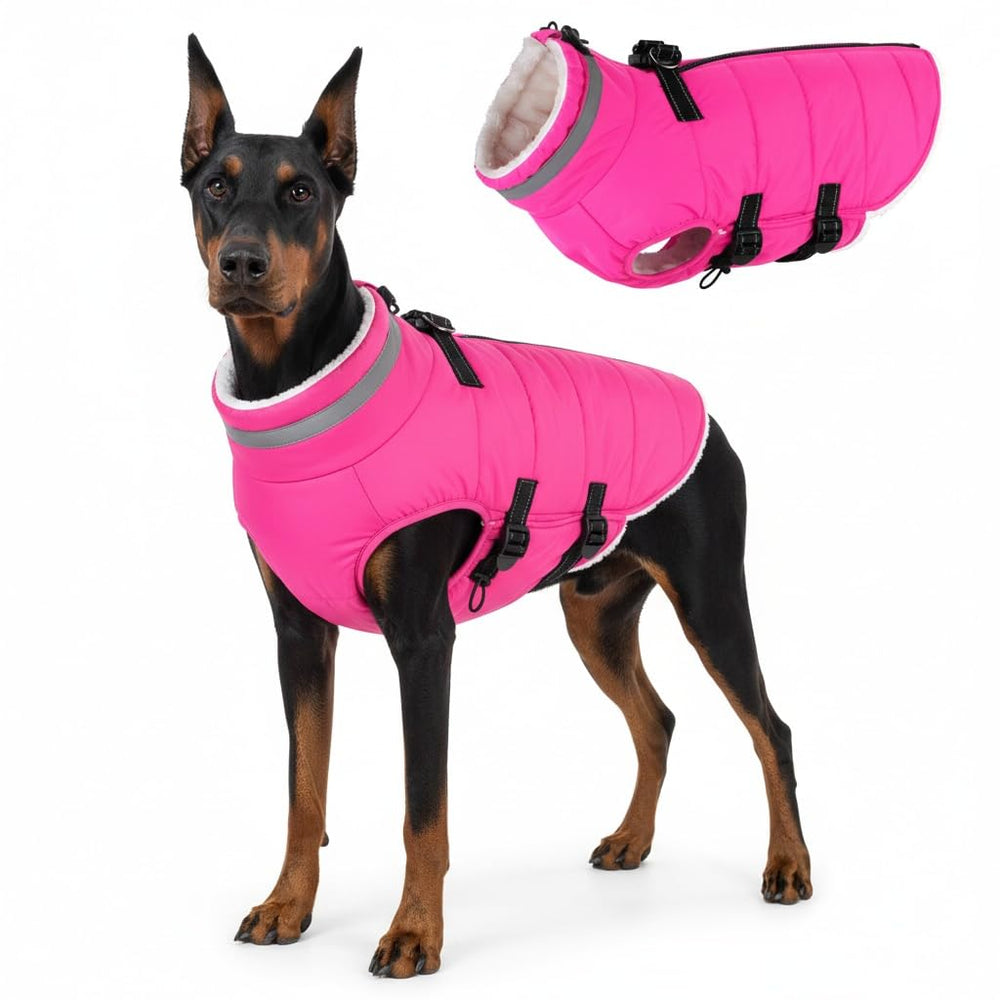 Mklhgty large dog coat back zipper enables quick on/off during outings