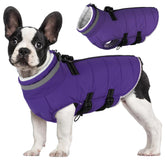 Mklhgty waterproof fleece-lined dog coat close-up showing warmth and rain resistance