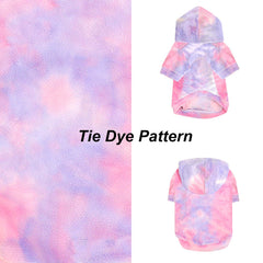 Mklhgty tie-dye dog hoodie back view on small pet