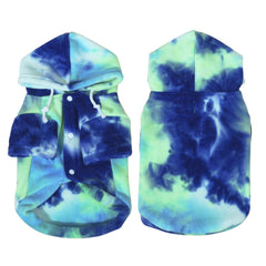 Mklhgty Tie Dye Dog Hoodie fabric close-up reveals ultra-soft, breathable material.