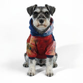 Mklhgty tie-dye dog hoodie front view for cozy cold-weather wear
