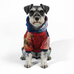 Mklhgty tie-dye dog hoodie front view for cozy cold-weather wear