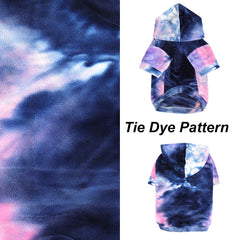 Mklhgty tie-dye dog hoodie side view for fit test