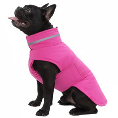 Mklhgty waterproof dog coat pink front view showing warmth for medium dogs