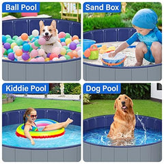 MMdipon dog pool hard plastic side profile highlights portability for trips