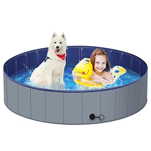 MMdipon dog pool large dog front view shows sturdy build for active play