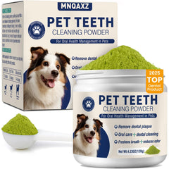 MNQAXZ dental powder jar 120g showcasing long-lasting dog oral care solution
