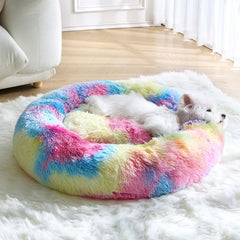 MNWHUC Calming Donut Bed outer shell shows plush comfort for anxious pets.