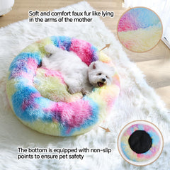 MNWHUC Calming Donut Bed washable feature demonstrates easy cleaning after adventures.