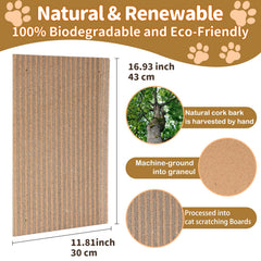 Mocherpion cork cat scratch pad floor-use demonstrates flexible 2-in-1 setup.