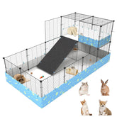 MODESLAB 2-Story guinea pig cage with tarp offers spacious play space for small pets.