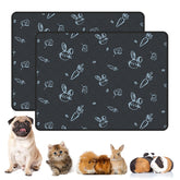 modeslab guinea pig cage liner navy rolled-out on cage floor for quick cleanup