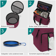 Modoker dog food containers provide spill-free storage for meals on the go.