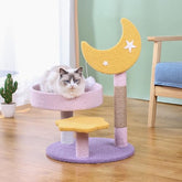 MODUSKYE Small Cat Tree moon-star design for cozy indoor play and rest
