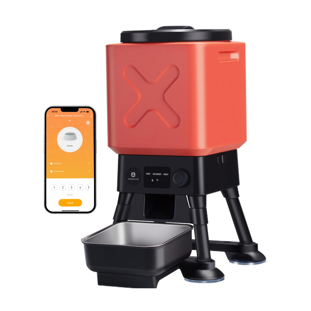 MOLLY&CODY automatic dog feeder front view with remote scheduling capability
