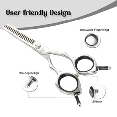 Momotou dog grooming scissors 5inch offset handle reduces hand fatigue during grooming