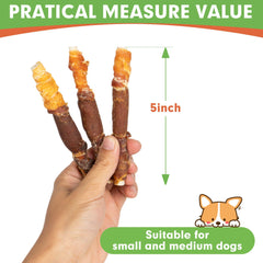 MON2SUN chicken liver duck wrapped rawhide closeup emphasizes natural ingredients and chewy texture