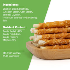 MON2SUN chicken-wrapped rawhide texture highlights chew durability